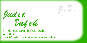 judit dufek business card